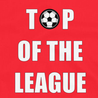 Red background with Football and 'Top of the League' text
