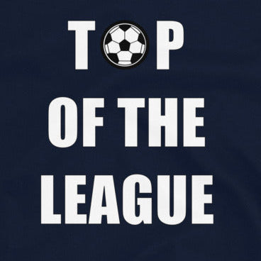 Close up image of the top of the league  text with a football graphic on a navy background