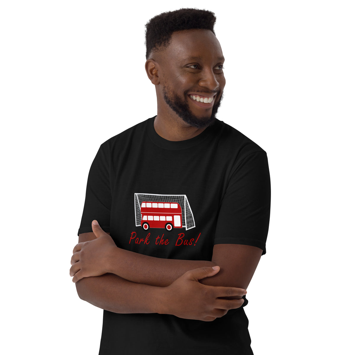 Park the Bus t-shirt in black, alternative front view