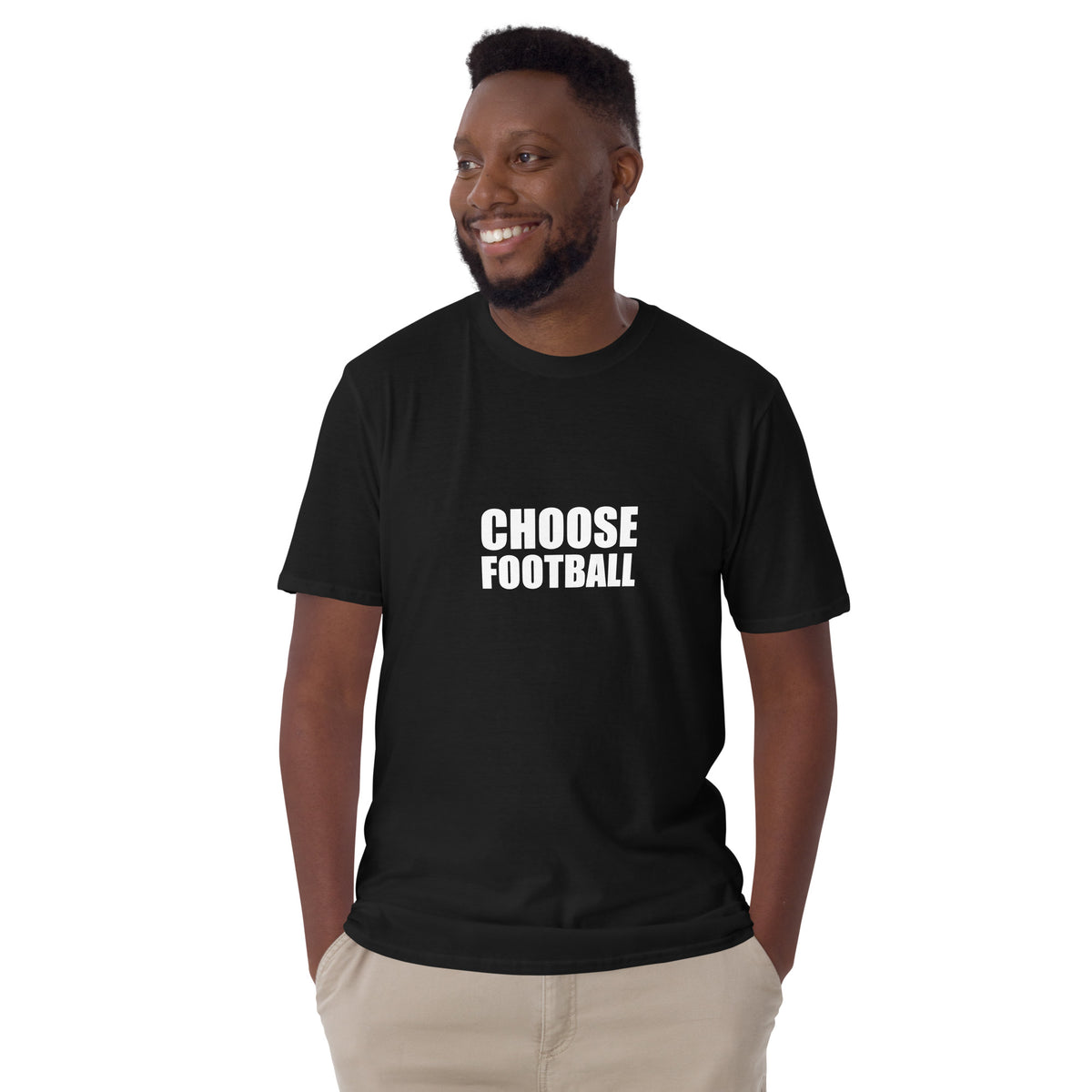Choose Football t-shirt in black, front view