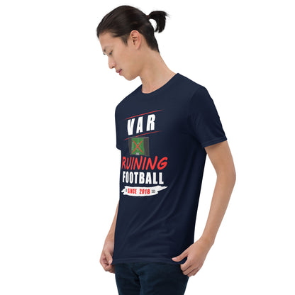 VAR Ruining Football t-shirt in navy, left front view