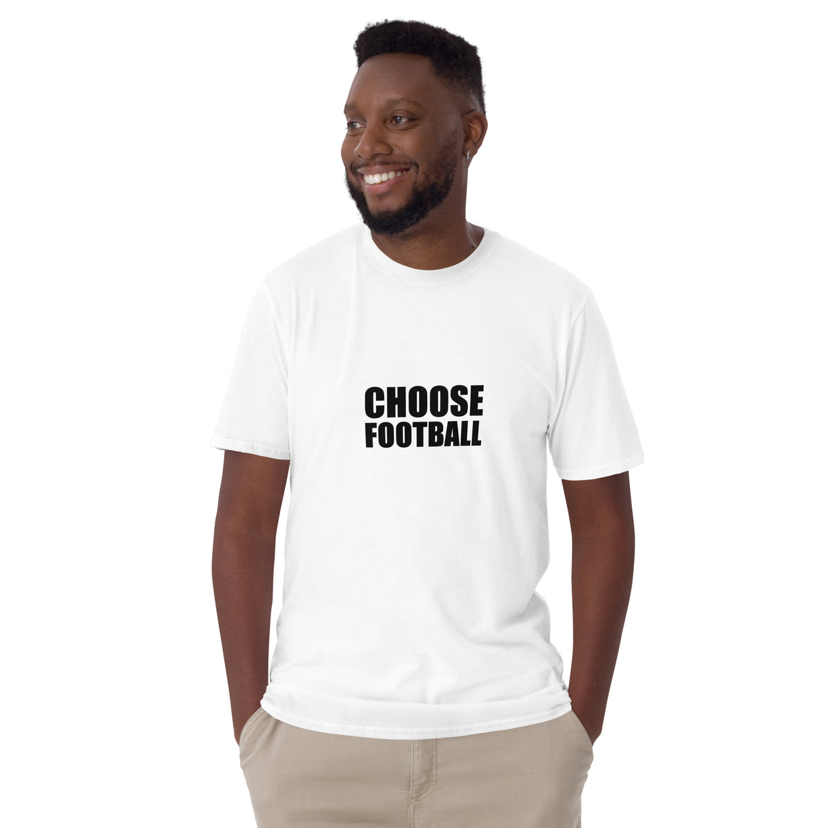 Choose Football t-shirt in white, front view